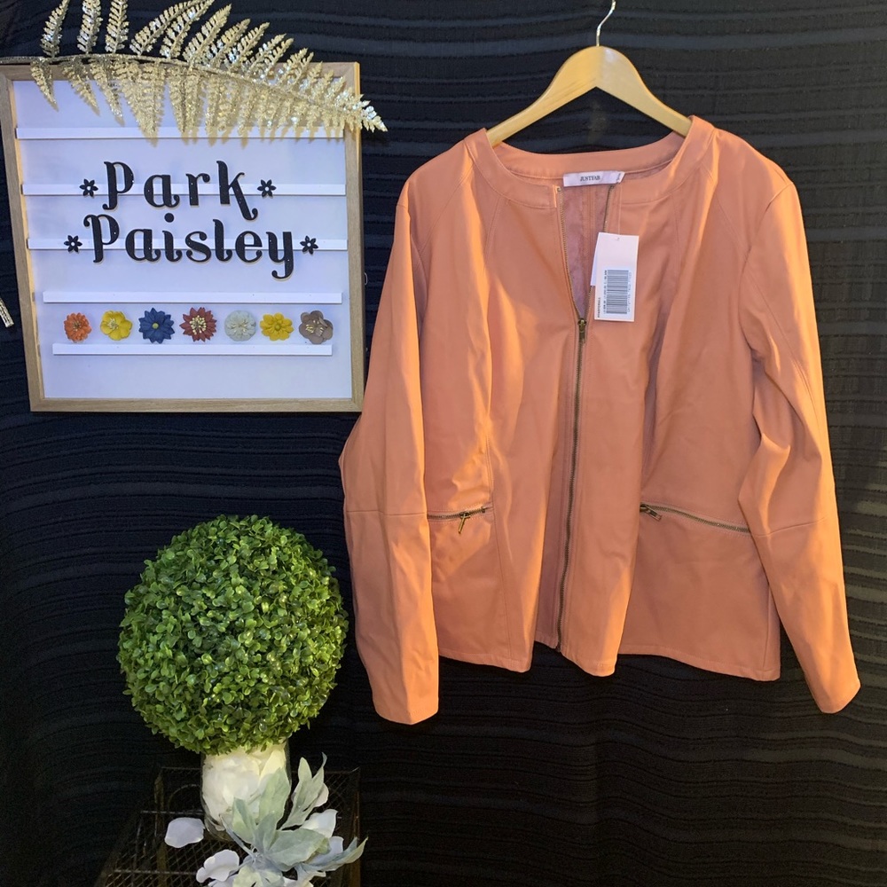 NWT JustFab Faux Leather Spring Jacket